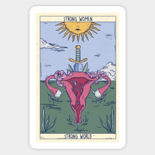 Strong Women, Strong World Tarot Card // Mind Your Own Uterus // Feminist Sticker